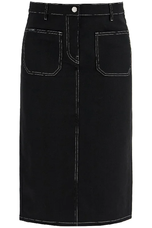 Denim Midi Skirt In Seven linen skirt light