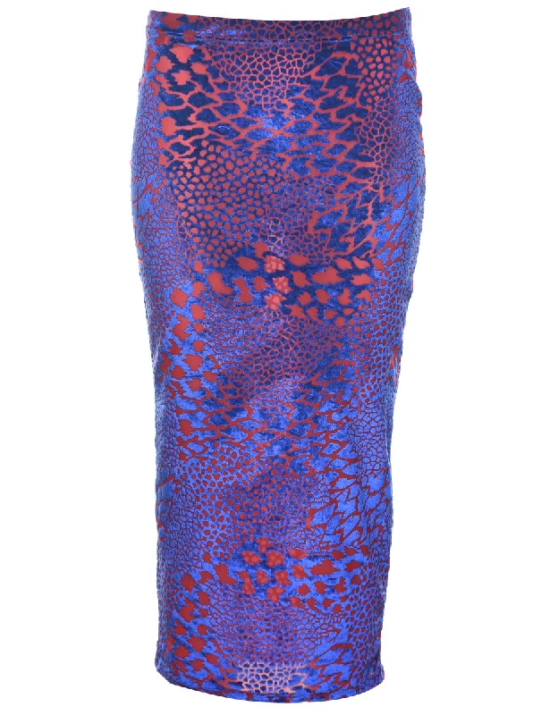 Devore Midi Skirt - S button skirt front
