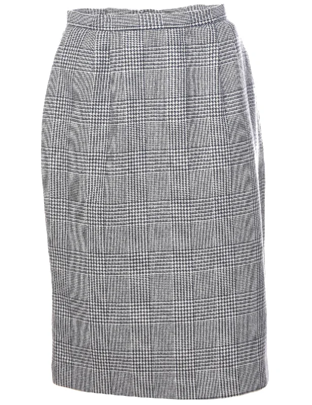 Dogtooth Pencil Skirt - M cashmere skirt soft