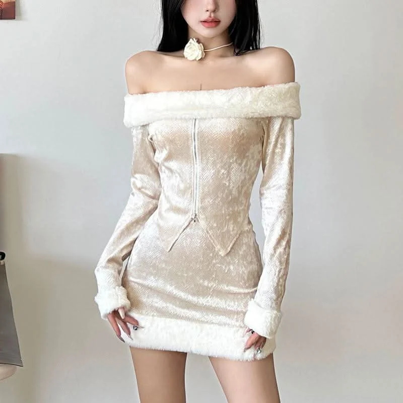 Fluffy textured solid patchwork mini skirt lace skirt delicate