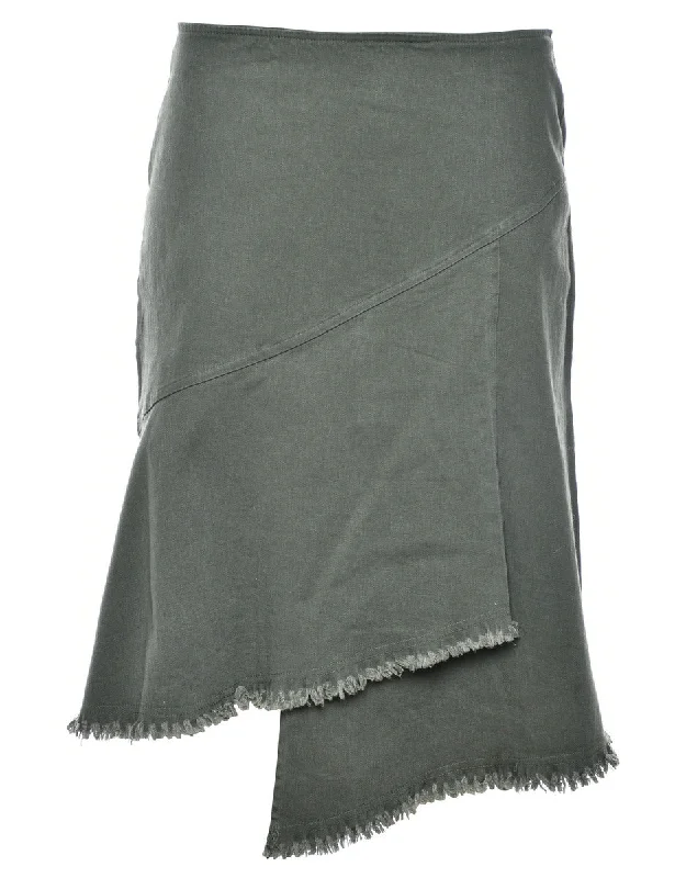 Frayed Edge 1990s Denim Skirt - M cashmere skirt plush