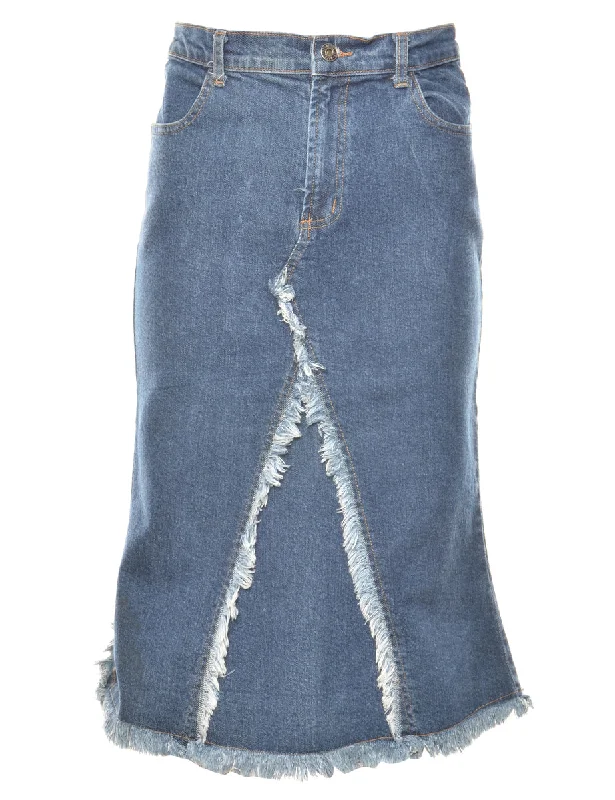 Frayed Edge 1990s Denim Skirt - S velvet skirt luxurious