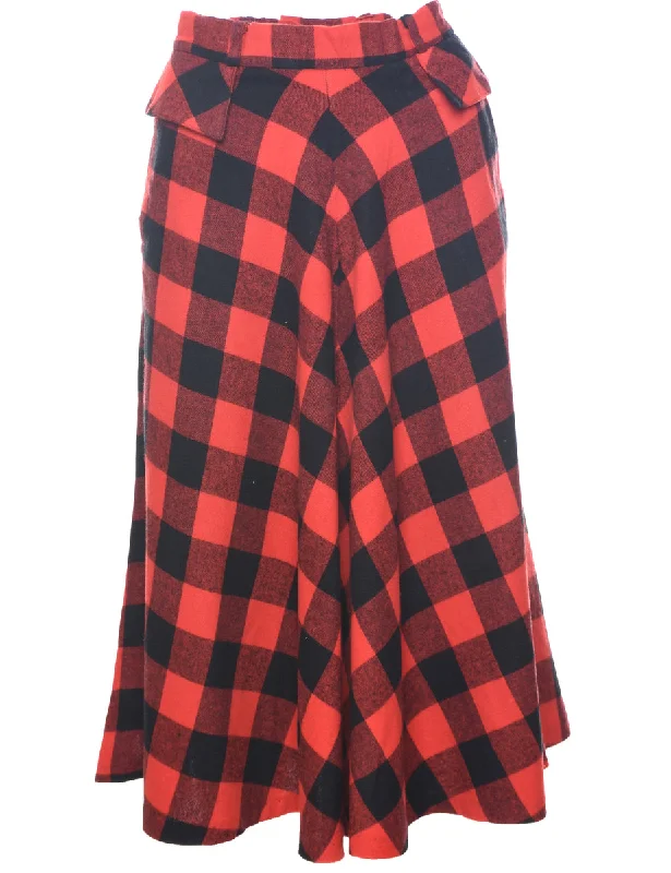 Gingham Flared Skirt - S velvet skirt luxury