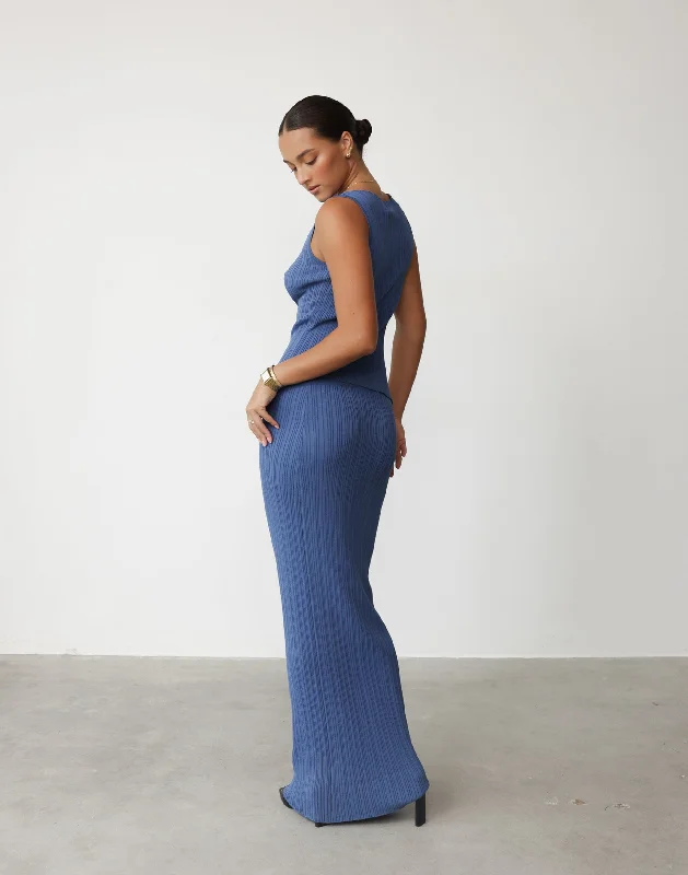 Kienna Maxi Skirt (Sapphire) patchwork skirt art
