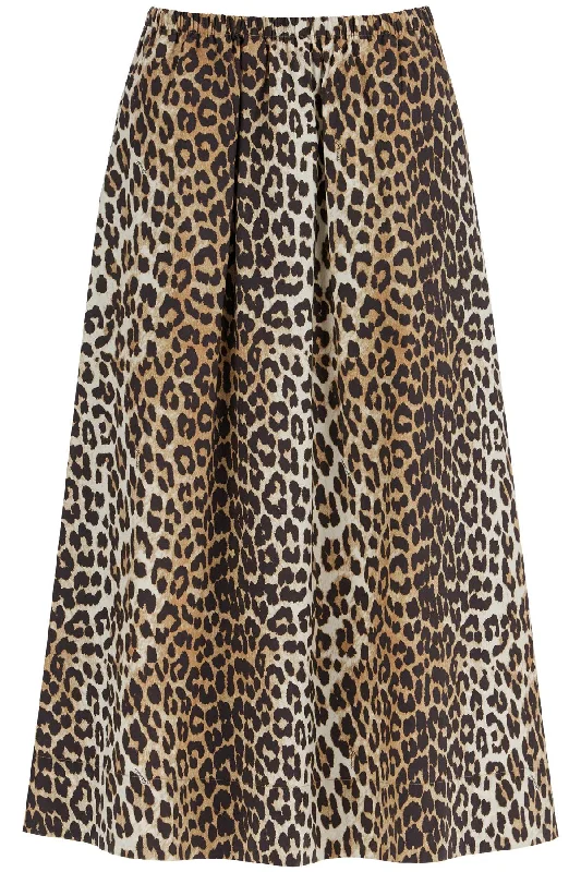 Long Leopard Print Maxi Skirt lace skirt elegant