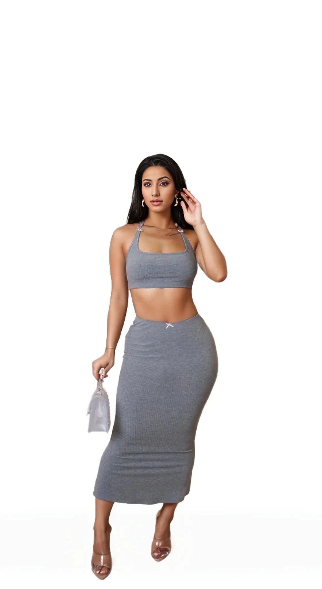 Miss Bow Skirt Set cashmere skirt plush