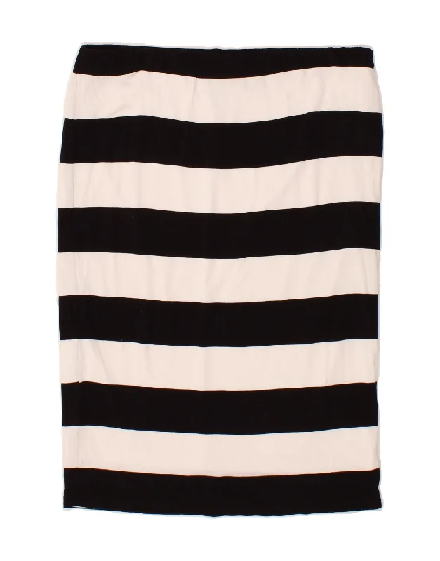 MOSSIMO Womens Straight Skirt Large W34  Black Striped Rayon denim skirt stylish