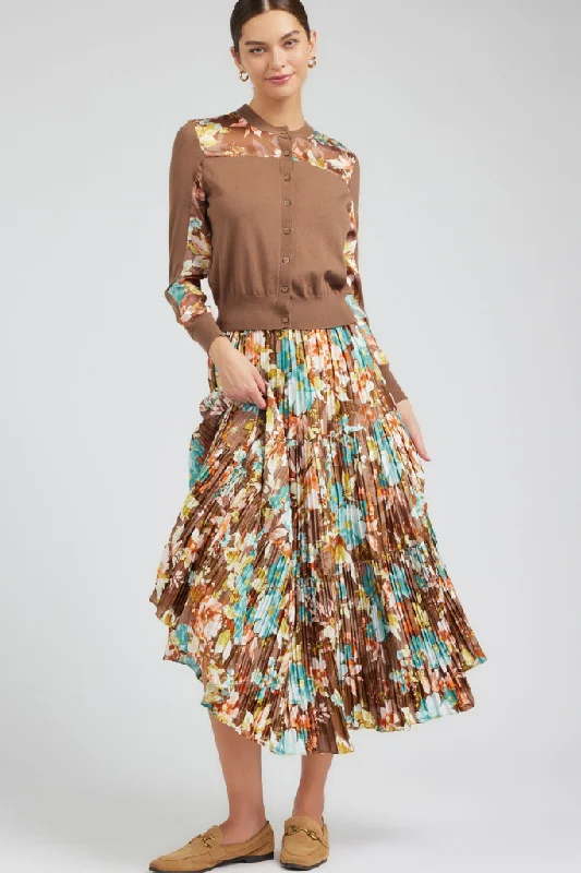 Oh Dear Pleated Satin Midi Skirt denim skirt classic