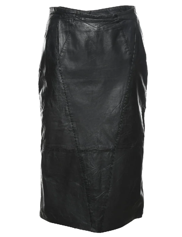 Pencil Shape Leather Skirt - S cashmere skirt soft