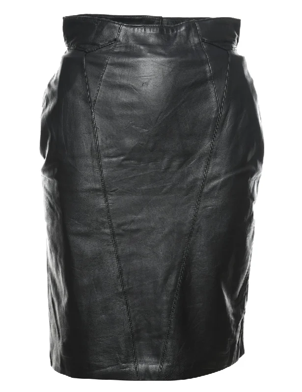 Pencil Shape Leather Skirt - XS ribbed skirt waist