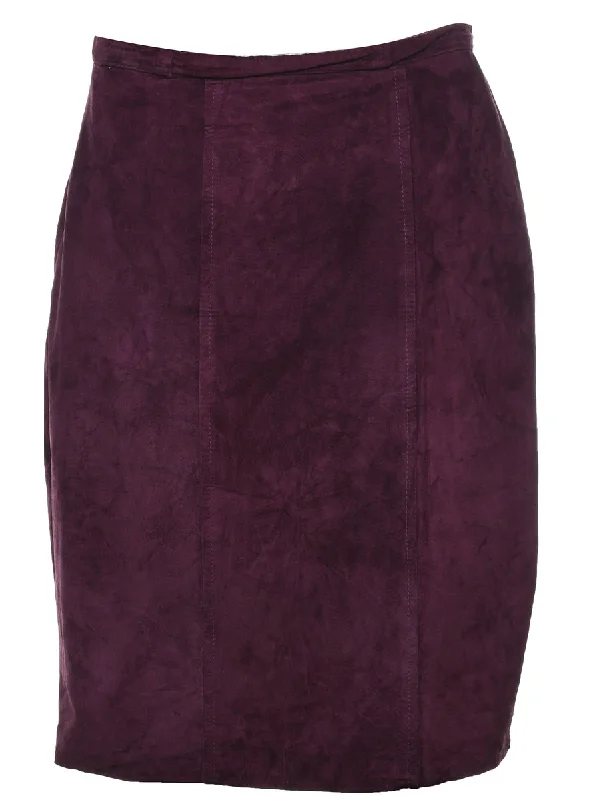 Pencil Shape Suede Skirt - M leather skirt durable