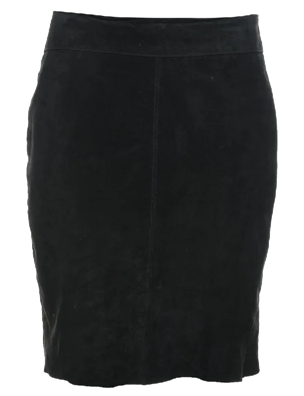 Pencil Shape Suede Skirt - M wool skirt breathable