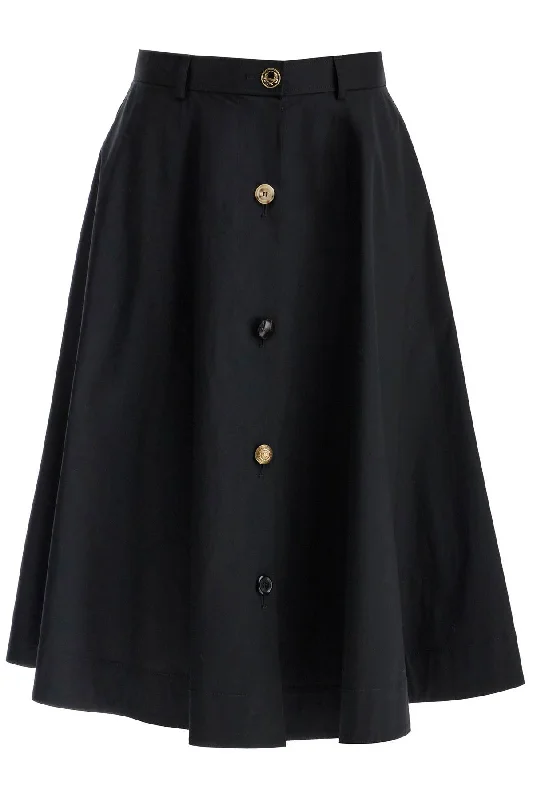 Poplin Skirt With Buttons cashmere skirt fine