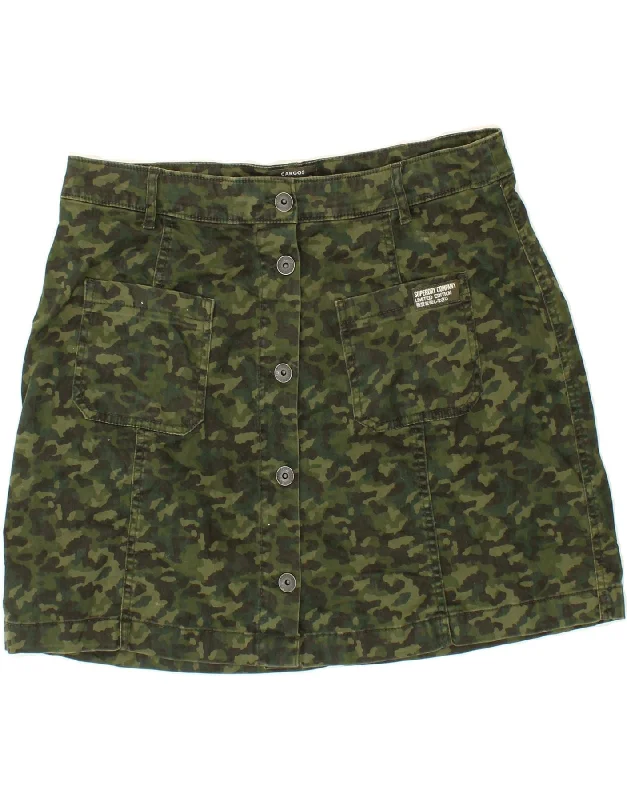 SUPERDRY Womens Cargo Skirt XL W32  Green Camouflage Cotton velvet skirt plush