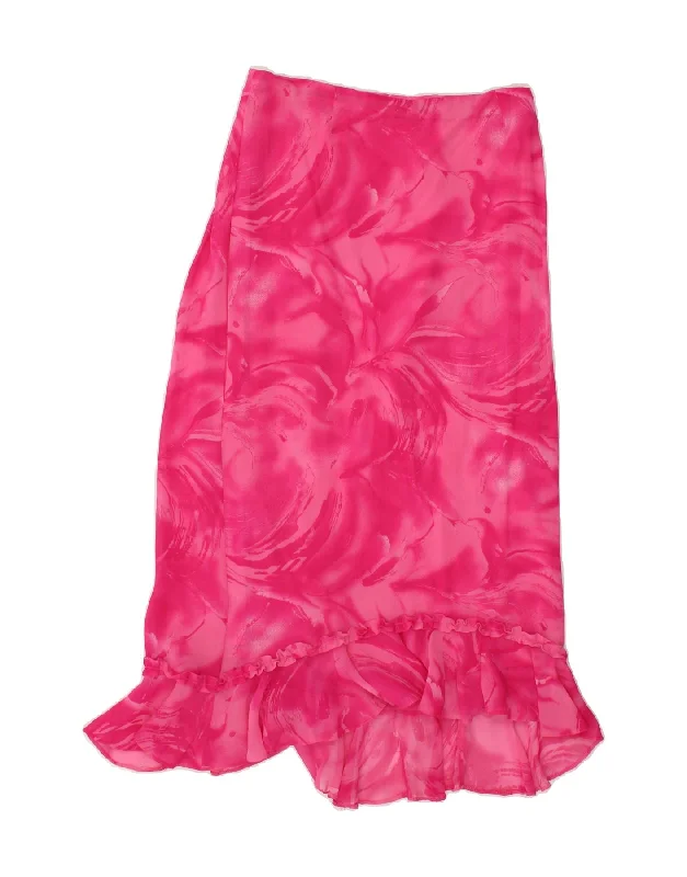 VINTAGE Womens Trumpet Skirt UK 12 Medium W30  Pink Floral Viscose vintage skirt charm
