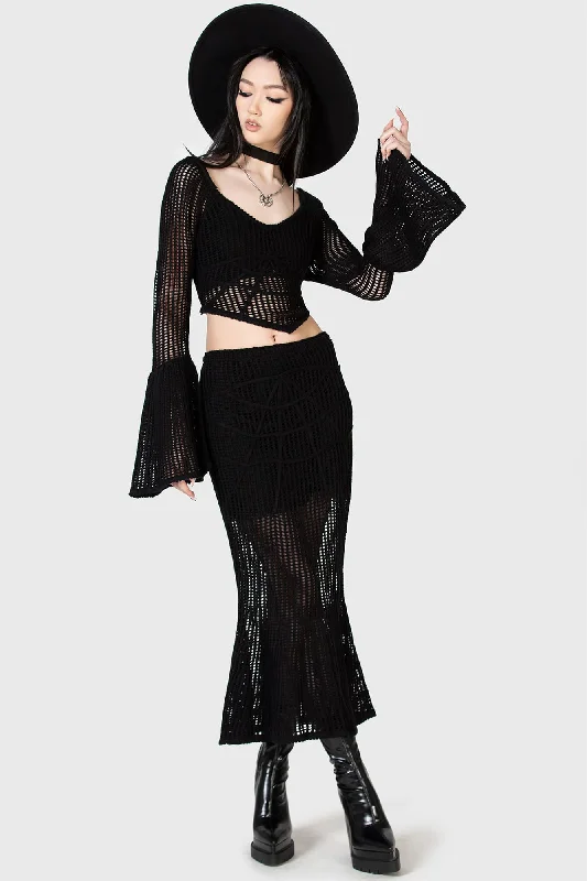 Widows Prey Knit Skirt leather skirt sleek