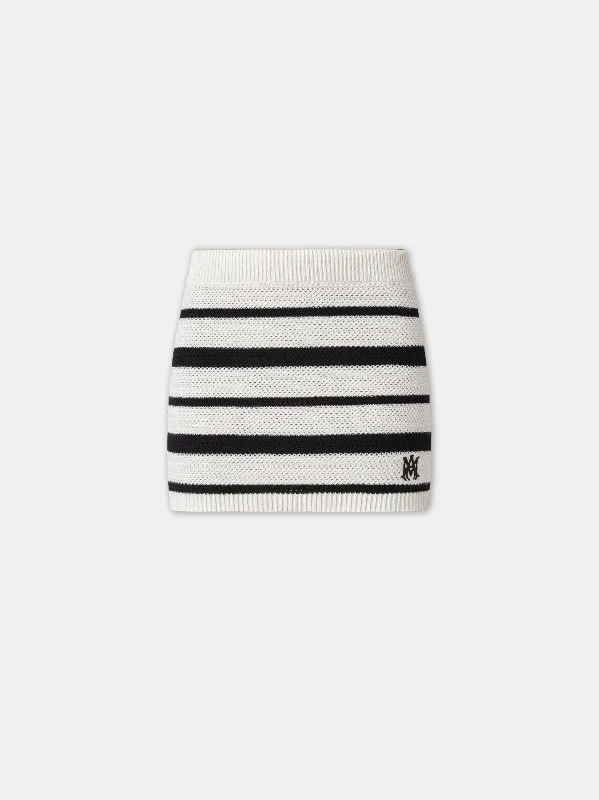 WOMEN - WOMEN'S MA STRIPED MINI SKIRT - Black Alabaster linen skirt light